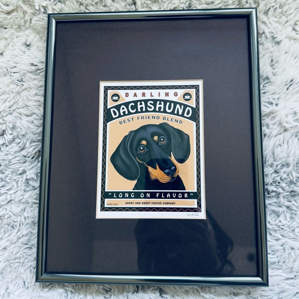 Darling Dachshund Coffee Bar Dog Poster Wall Art Decor Sign